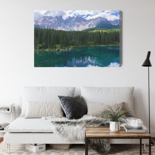 Obraz na płótnie Góry Fotografia Alpejskie jezioro i las  Premium Canvas - obrazek 4