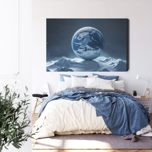 Obraz na płótnie Ziemia Surrealizm Kosmiczny pejzaż  Premium Canvas - obrazek 3