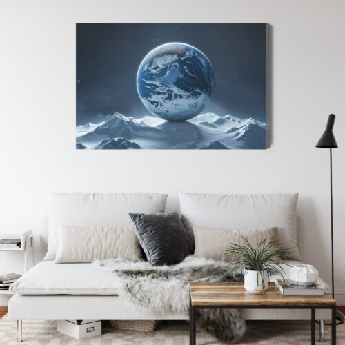 Obraz na płótnie Ziemia Surrealizm Kosmiczny pejzaż  Premium Canvas - obrazek 4