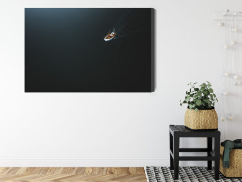 Obraz na płótnie Łódź Minimalizm Spokojna woda  Premium Canvas - obrazek 8