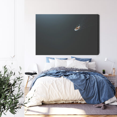 Obraz na płótnie Łódź Minimalizm Spokojna woda  Premium Canvas - obrazek 3