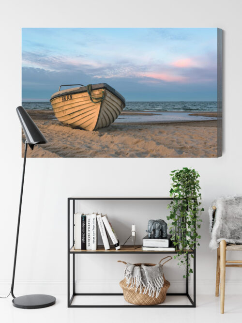 Obraz na płótnie Łódź Plaża Spokojny brzeg  Premium Canvas - obrazek 9