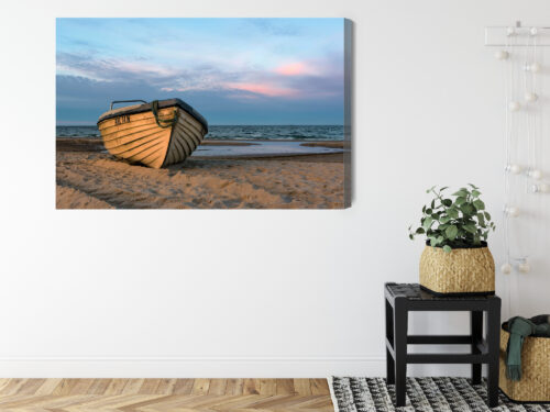 Obraz na płótnie Łódź Plaża Spokojny brzeg  Premium Canvas - obrazek 8