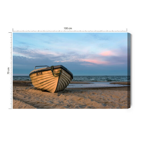 Obraz na płótnie Łódź Plaża Spokojny brzeg  Premium Canvas