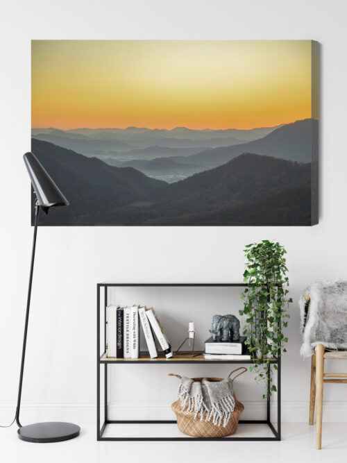 Obraz na płótnie Góry Zachód Słońca Warstwowy pejzaż  Premium Canvas - obrazek 9