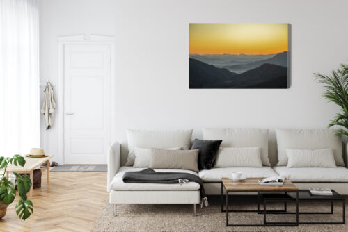 Obraz na płótnie Góry Zachód Słońca Warstwowy pejzaż  Premium Canvas - obrazek 6