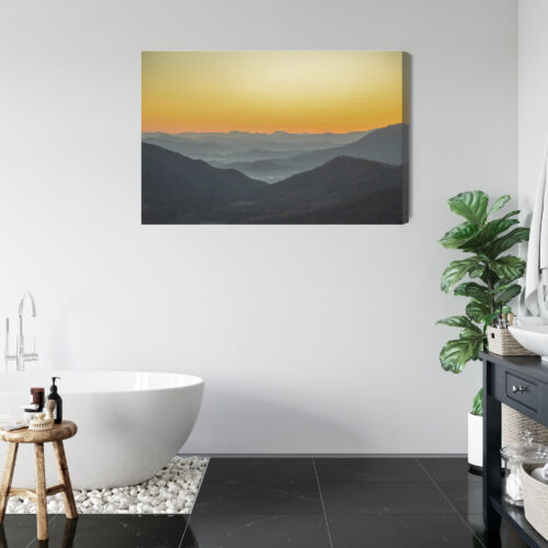 Obraz na płótnie Góry Zachód Słońca Warstwowy pejzaż  Premium Canvas - obrazek 5