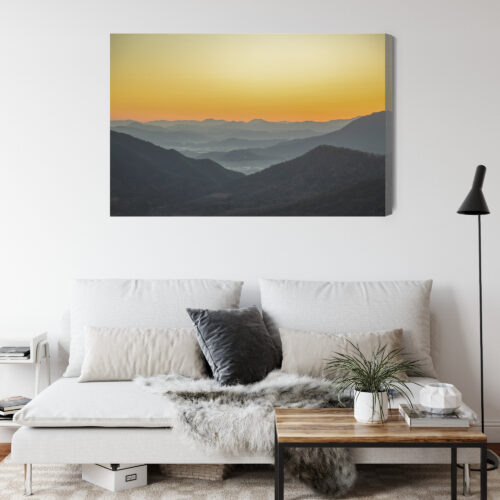Obraz na płótnie Góry Zachód Słońca Warstwowy pejzaż  Premium Canvas - obrazek 4