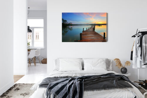 Obraz na płótnie Pomost Woda zachód słońca  Premium Canvas - obrazek 7