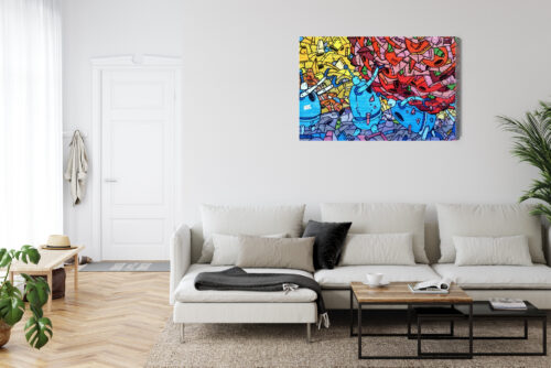 Obraz na płótnie Street Art Kolorowe roboty i wzory Premium Canvas - obrazek 6