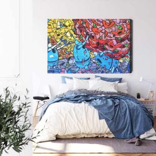 Obraz na płótnie Street Art Kolorowe roboty i wzory Premium Canvas - obrazek 3