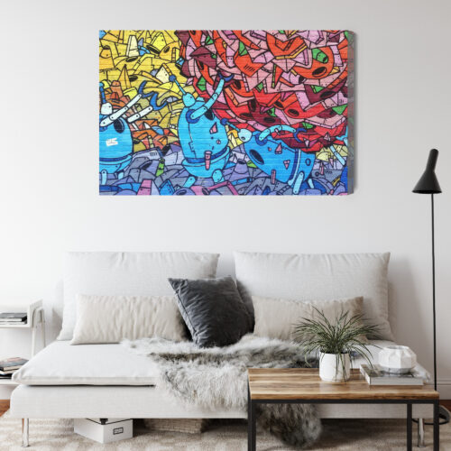 Obraz na płótnie Street Art Kolorowe roboty i wzory Premium Canvas - obrazek 4