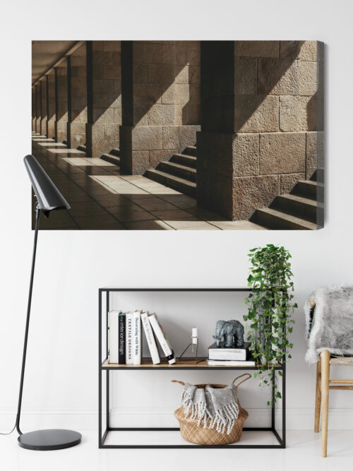 Obraz na płótnie Architektura Ceglane arkady w cieniu Premium Canvas - obrazek 9