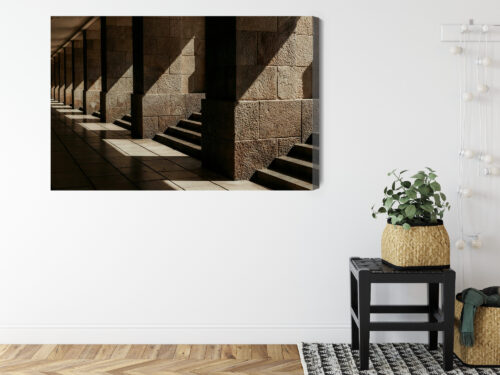 Obraz na płótnie Architektura Ceglane arkady w cieniu Premium Canvas - obrazek 8