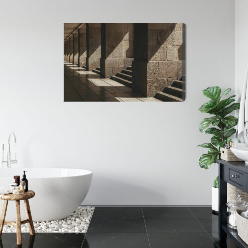 Obraz na płótnie Architektura Ceglane arkady w cieniu Premium Canvas - obrazek 5