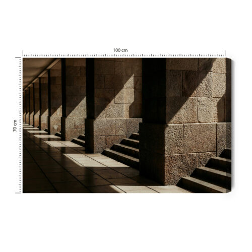 Obraz na płótnie Architektura Ceglane arkady w cieniu Premium Canvas