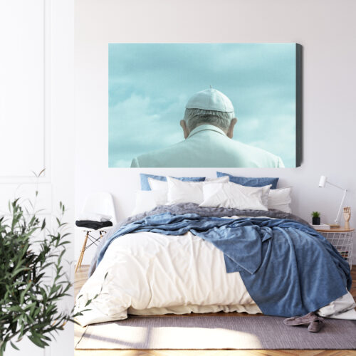 Obraz na płótnie Ludzie Papież w białej szacie od tyłu Premium Canvas - obrazek 3