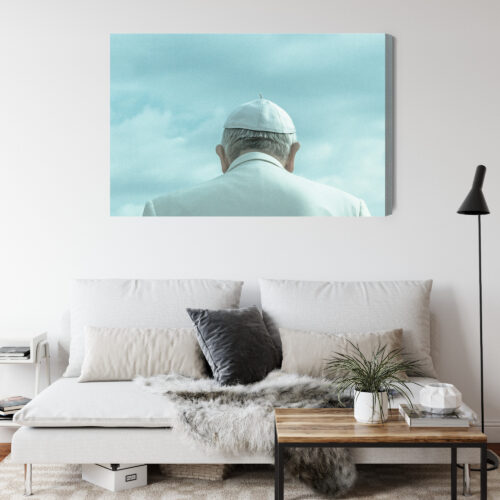 Obraz na płótnie Ludzie Papież w białej szacie od tyłu Premium Canvas - obrazek 4