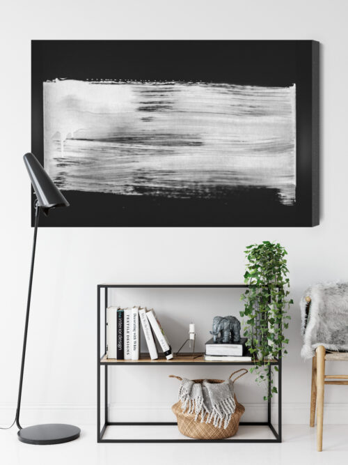 Obraz na płótnie Abstrakcja Minimalizm biały pędzel  Premium Canvas - obrazek 9