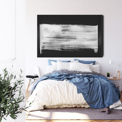 Obraz na płótnie Abstrakcja Minimalizm biały pędzel  Premium Canvas - obrazek 3