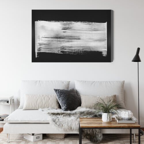 Obraz na płótnie Abstrakcja Minimalizm biały pędzel  Premium Canvas - obrazek 4