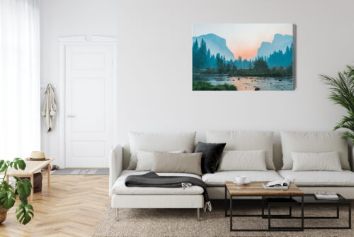 Obraz na płótnie Dolina Krajobraz Górski zachód słońca  Premium Canvas - obrazek 6