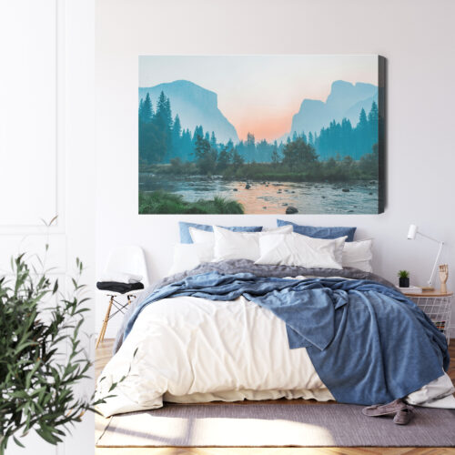 Obraz na płótnie Dolina Krajobraz Górski zachód słońca  Premium Canvas - obrazek 3