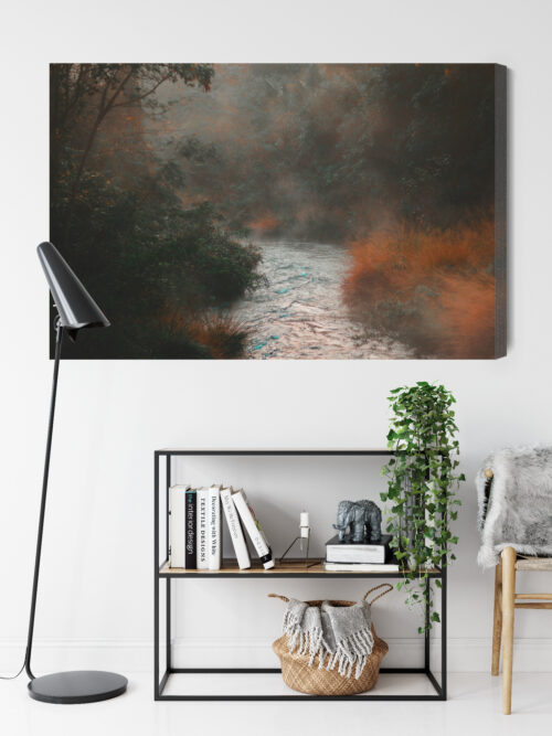 Obraz na płótnie Rzeka Mglisty Nastrojowy pejzaż  Premium Canvas - obrazek 9