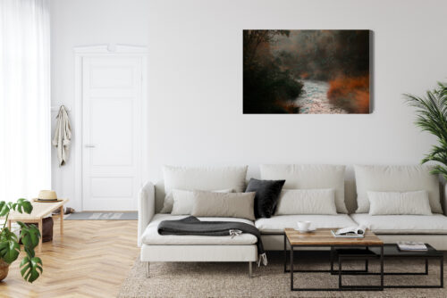 Obraz na płótnie Rzeka Mglisty Nastrojowy pejzaż  Premium Canvas - obrazek 6