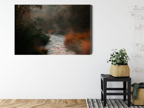 Obraz na płótnie Rzeka Mglisty Nastrojowy pejzaż  Premium Canvas - obrazek 8