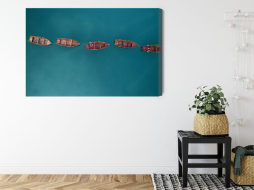 Obraz na płótnie Łodzie Minimalizm Widok z góry  Premium Canvas - obrazek 8