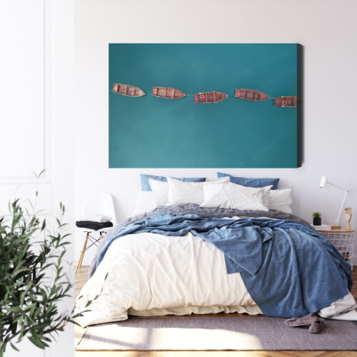 Obraz na płótnie Łodzie Minimalizm Widok z góry  Premium Canvas - obrazek 3