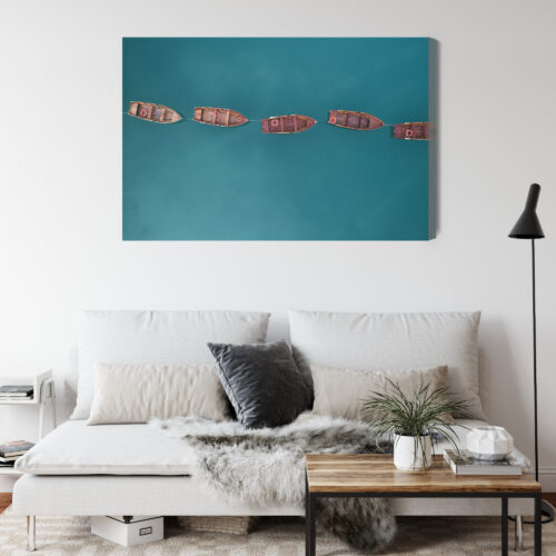 Obraz na płótnie Łodzie Minimalizm Widok z góry  Premium Canvas - obrazek 4