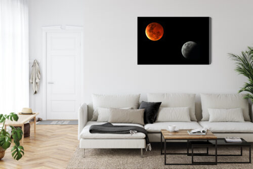 Obraz na płótnie Kosmos Fotografia Zaćmienie Księżyca  Premium Canvas - obrazek 6