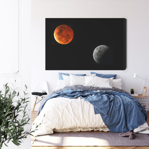 Obraz na płótnie Kosmos Fotografia Zaćmienie Księżyca  Premium Canvas - obrazek 3