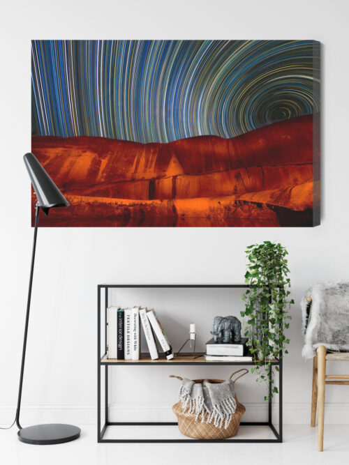 Obraz na płótnie Niebo Astrofotografia Gwiezdne szlaki  Premium Canvas - obrazek 9