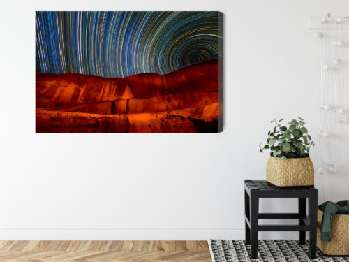 Obraz na płótnie Niebo Astrofotografia Gwiezdne szlaki  Premium Canvas - obrazek 8