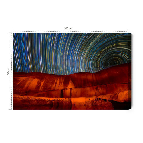 Obraz na płótnie Niebo Astrofotografia Gwiezdne szlaki  Premium Canvas
