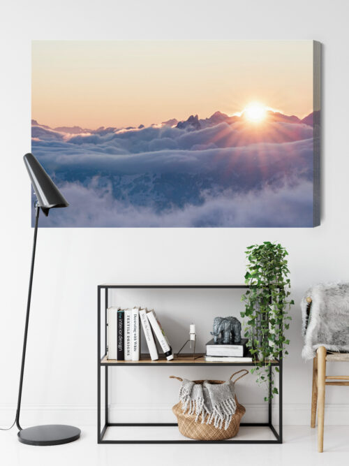 Obraz na płótnie Wschód słońca Góry Chmury  Premium Canvas - obrazek 9