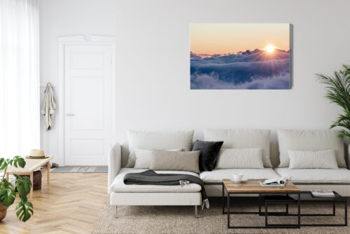 Obraz na płótnie Wschód słońca Góry Chmury  Premium Canvas - obrazek 6