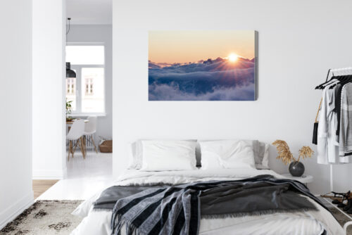 Obraz na płótnie Wschód słońca Góry Chmury  Premium Canvas - obrazek 7