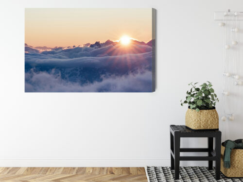 Obraz na płótnie Wschód słońca Góry Chmury  Premium Canvas - obrazek 8