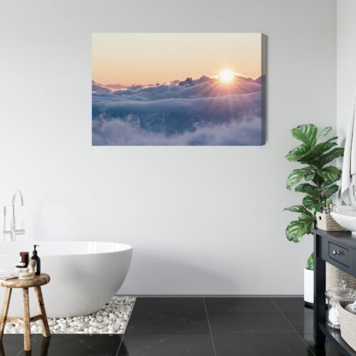 Obraz na płótnie Wschód słońca Góry Chmury  Premium Canvas - obrazek 5