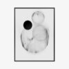 Plakat w ramie Kształty Minimalizm Czarna kula Premium