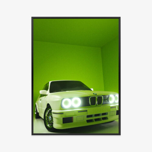 Plakat w ramie BMW E30 Klasyk Zielony Pokój Premium
