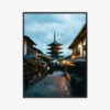 Plakat w ramie Japonia Pagoda Nocna Ulica Premium