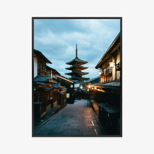 Plakat w ramie Japonia Pagoda Nocna Ulica Premium