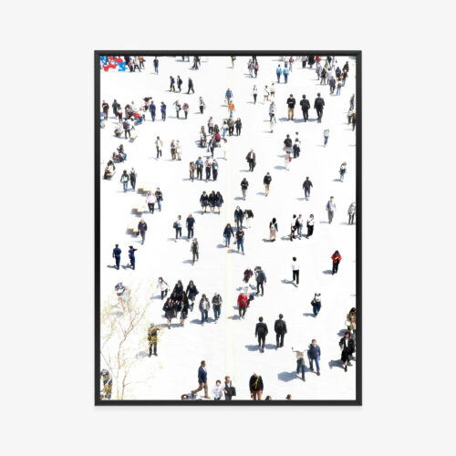 Plakat w ramie Ludzie Minimalizm Tłum z lotu ptaka Premium