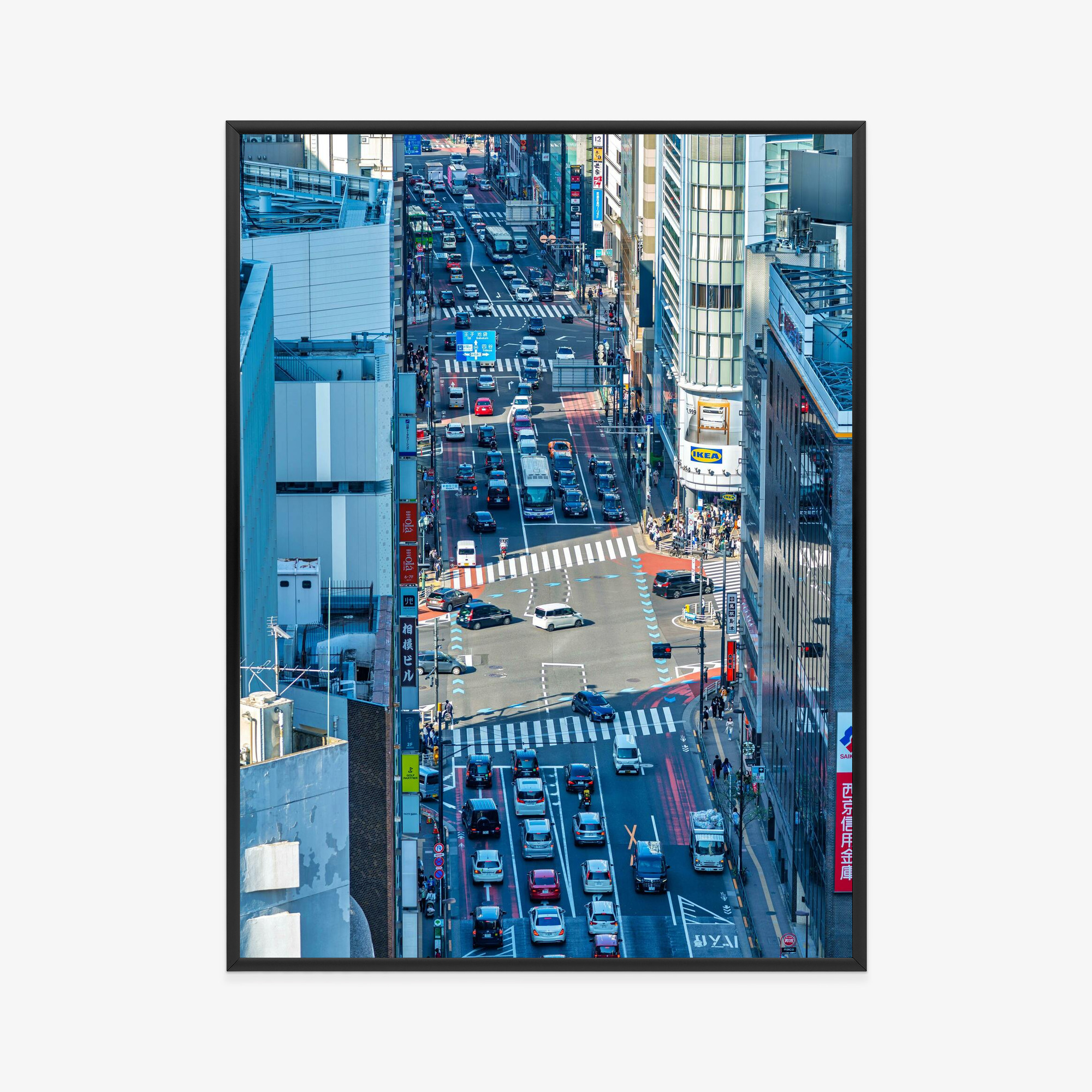 Plakat w ramie Tokio Fotografia Ulica z lotu ptaka Premium