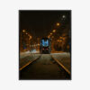 Plakat w ramie Tramwaj Nocny Miejski klimat Premium
